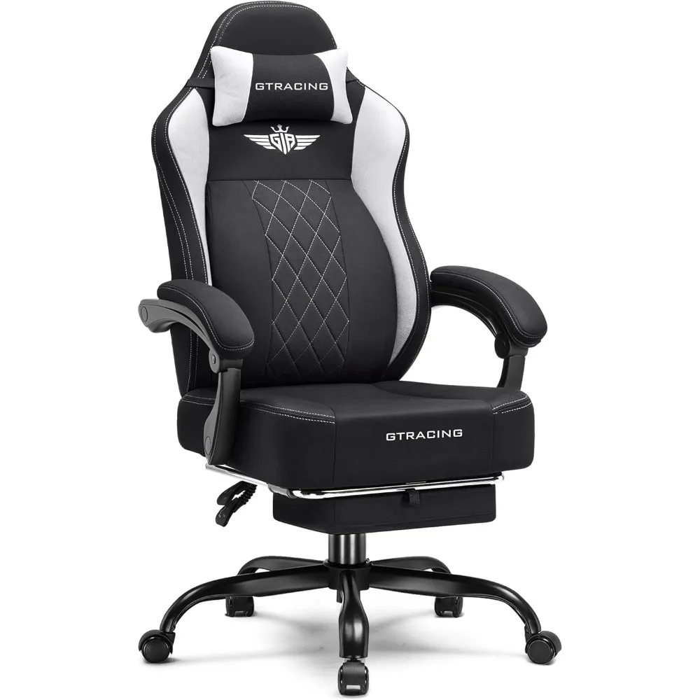 

Big and Tall Gaming Chair Breathable Fabric Computer Chair with Strong Lumbar Support, Comfortable Office Chairs with P