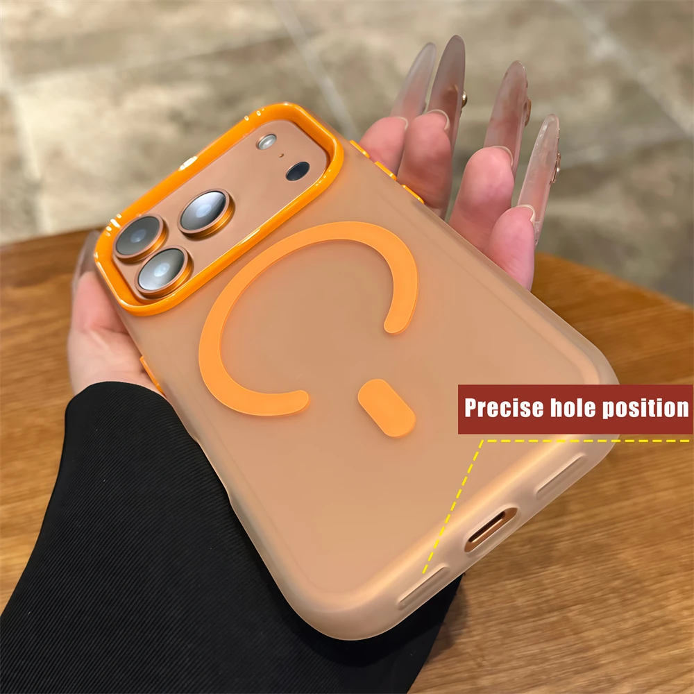 Dopamine Original Orange Magnetic Matte Case for iPhone 17 16 Pro Max 15 14 Plus 13 12 11 for Magsafe Translucent Frosted Cover