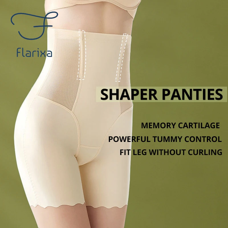 Flarixa Seamless Tummy Control Panties High Waist Shaping Underwear Women Postpartum Shapewear Breathable Buttocks Lift Boxers