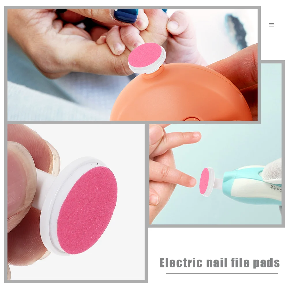 24 Pcs Nail Polisher Replacement Head Electric File Pads for Toddler Trimmer Infant Baby Suite Sandpaper Child Kit