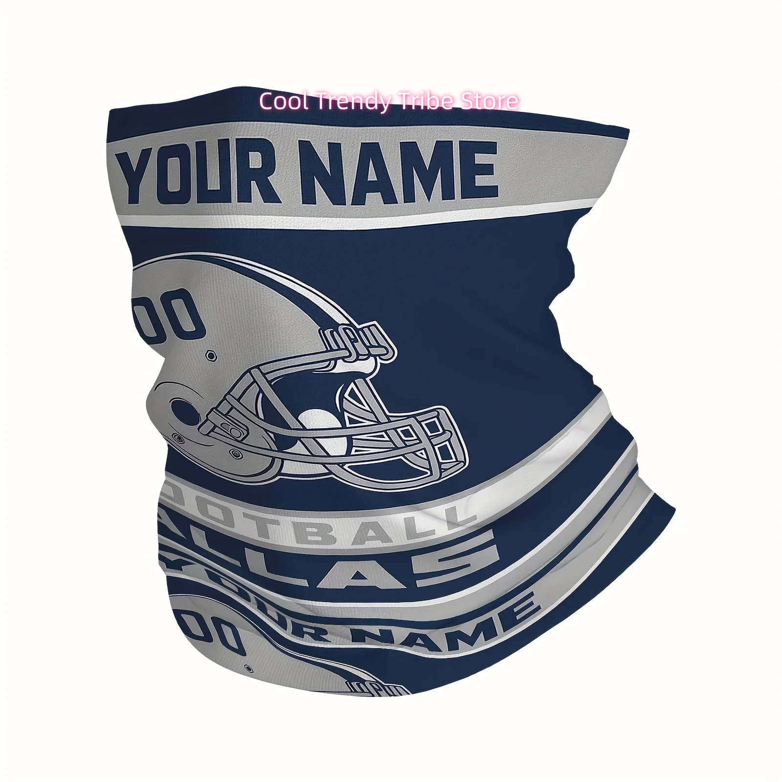 Football, Dallas, Print Scarf, Multi Functional Mask and Neck Mask, Suitable for Outdoor and Unisex Headscarves, Family Gatherin