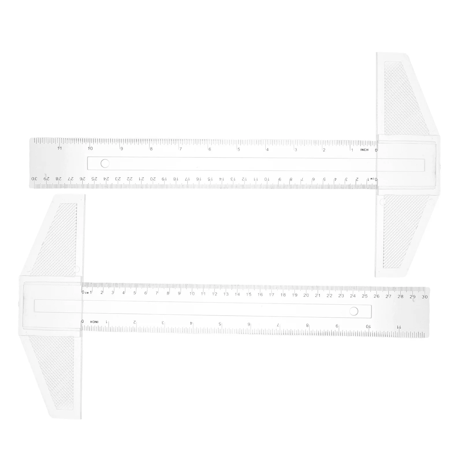 

2pcs Clear Measuring Tool For Drawing Angles Layouts T Shaped Drafting Ruler For Woodworking Architect Scale Ruler