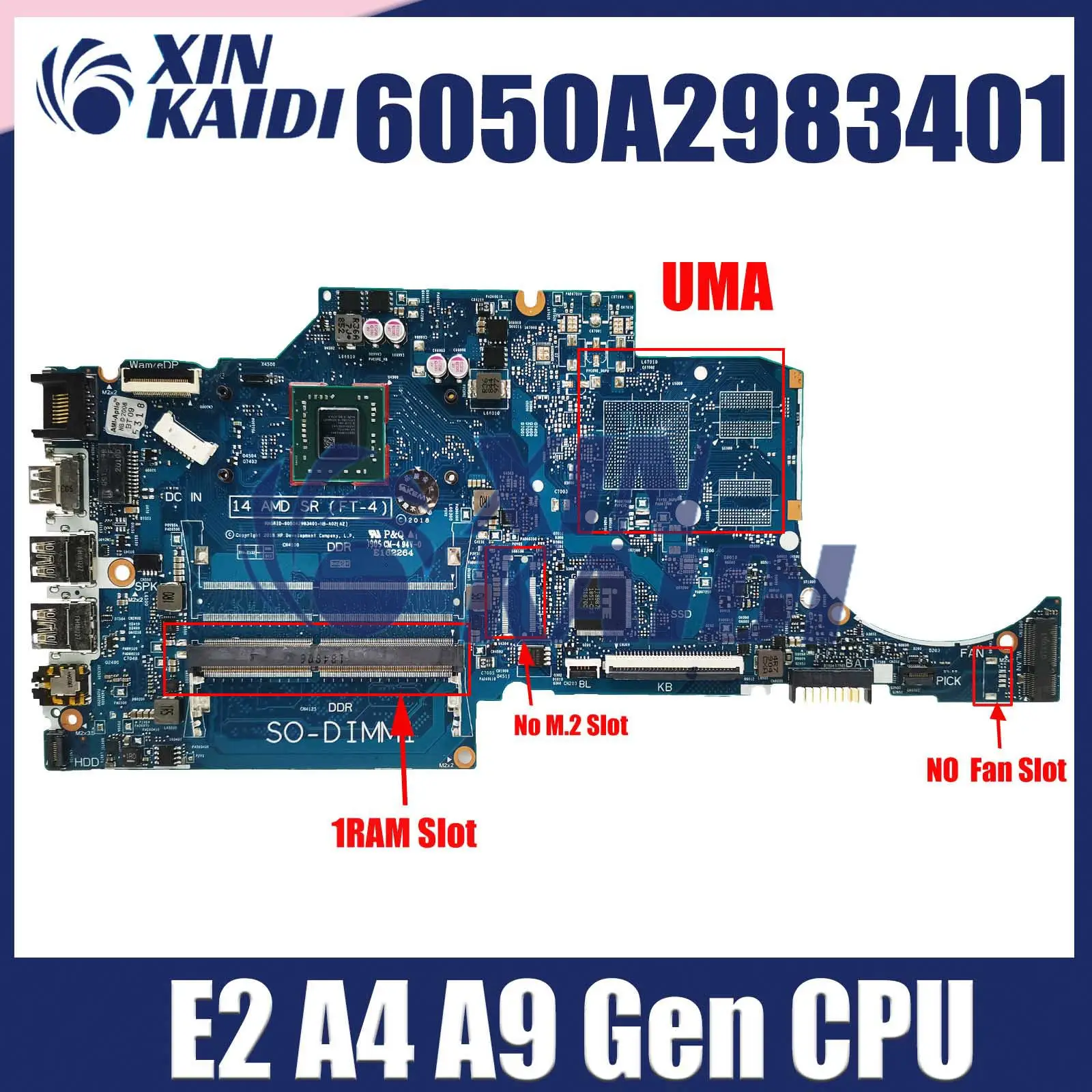 

Laptop Mainboard For HP 14-CM 245-G7 TPN-I132 6050A2983401 Notebook Motherboard With E2 A4 A9 CPU 100% Tested OK