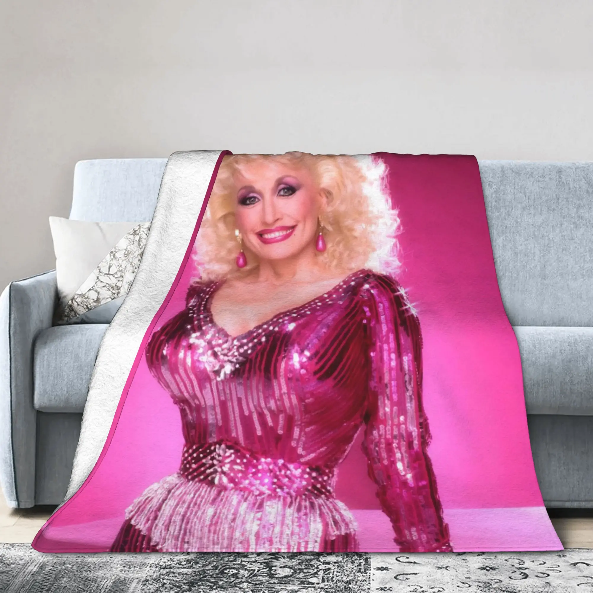 Dolly Parton 80s Singer Fleece Throw Blankets  Blanket for Sofa Travel Super Soft Bedding Throws