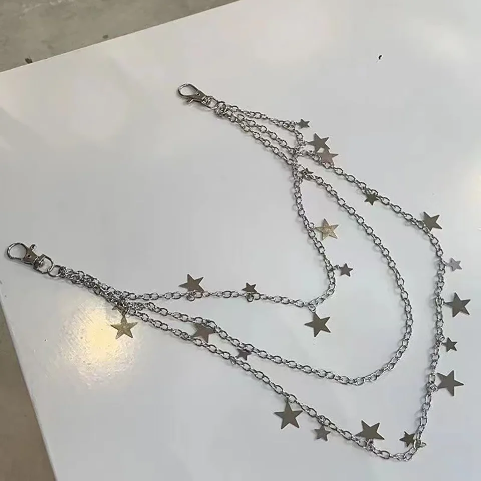 Sexy Y2K Layered Star Dangle Pants Chain Belt Punk Goth Rave Festival Hip Hop Streetwear Accessories For Party Unisex view 6