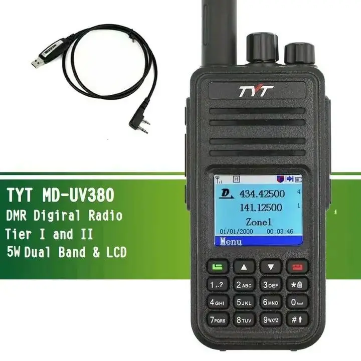 TYT MD-UV380 DMR Digital Radio 136-174&400-480mhz UHF VHF Portable Two Way Radio