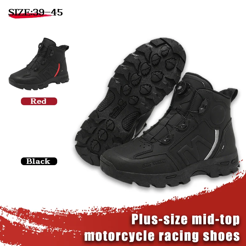 

Motorcycle Riding Men Boots Waterproof Motocross Cycling Shoes Off-Road Motorbike Racing Anti-drop Breathable Equipment Soft