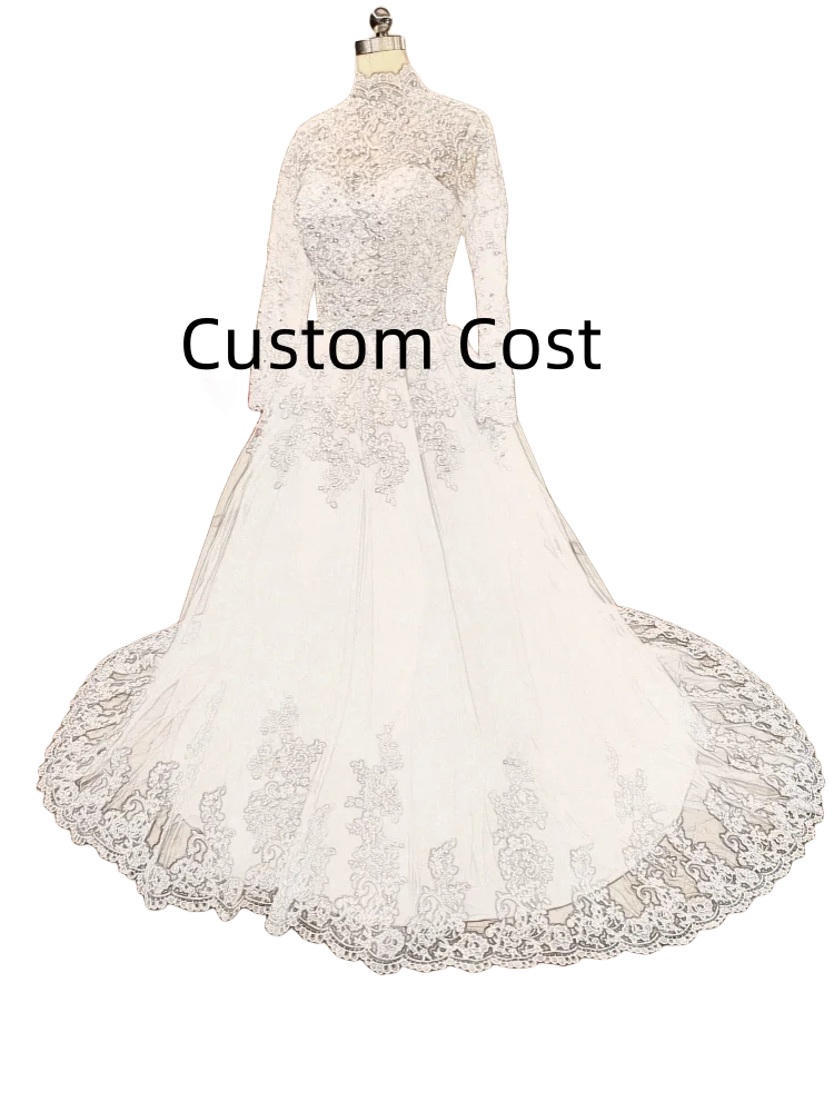 

Vestidos De Novia Appliques Vestido De Noiva High Neck LaceBall Gown Wedding Dresses Lace Robe De Mariée