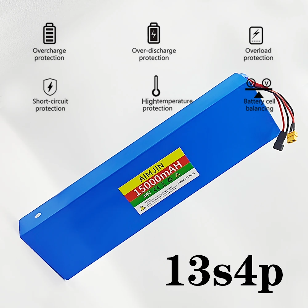 48V lithium-ion battery 48V 15Ah 1000W 13S4P lithium-ion battery pack for 54.6V for Citycoco BMS electric scooters