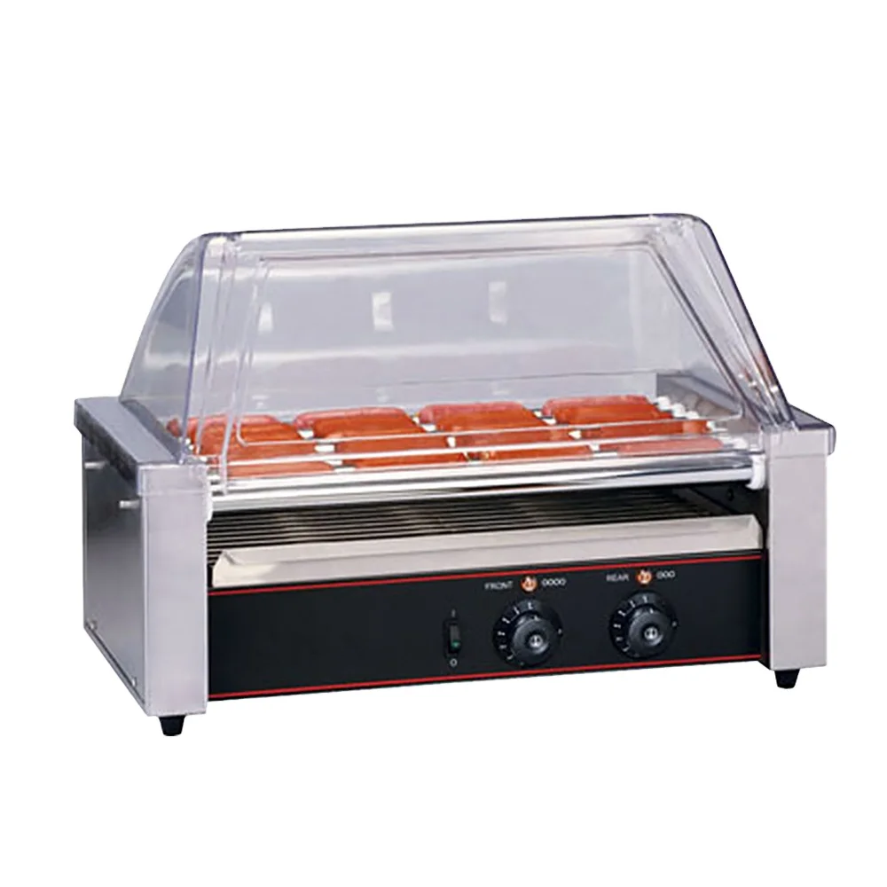 

Hot Dog Roller Sausage 7 Roller Grill Machine Hot Dog Toaster with Cover