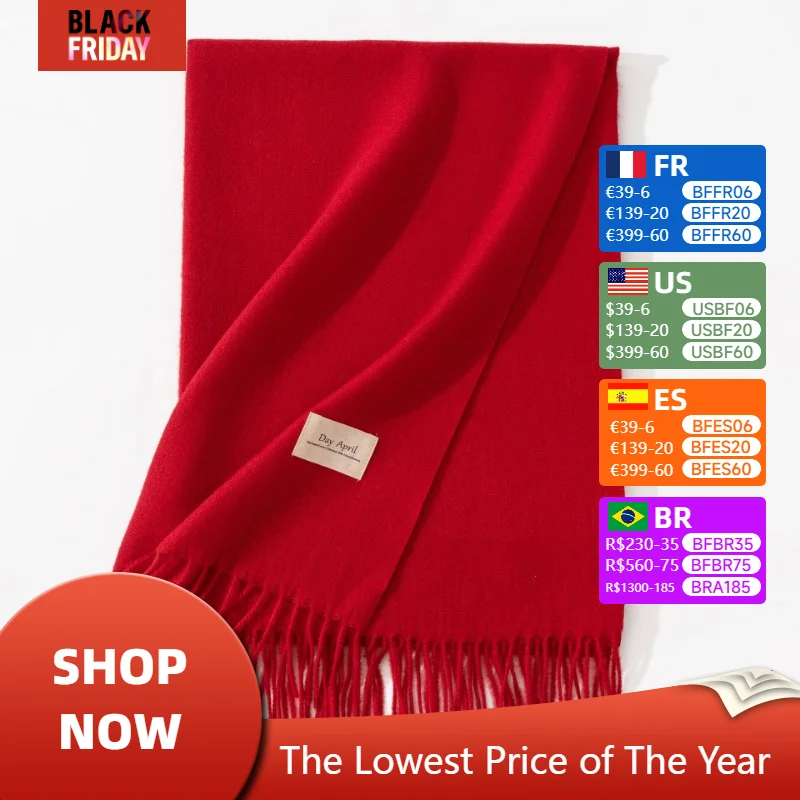 Fashion Simple Red Scarf for Men and Women Company Annual Meeting Celebration Opening Event Classmates Meeting Scarves Shawl