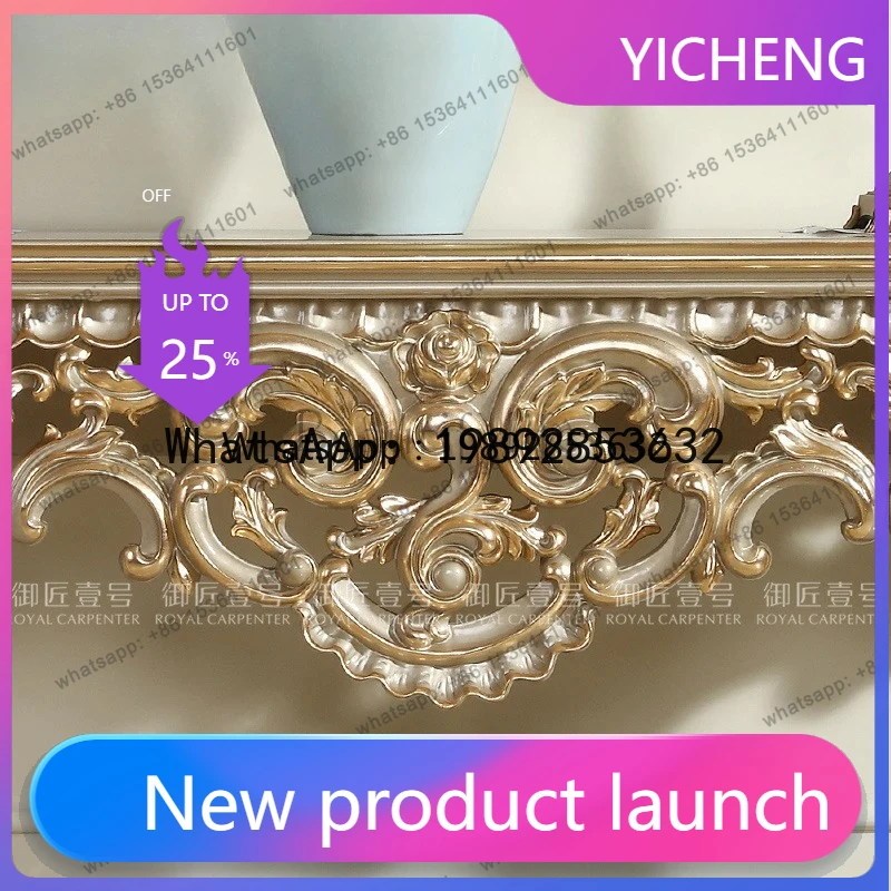 

2BGZ European cream style solid wood porch table villa small apartment decorative rack