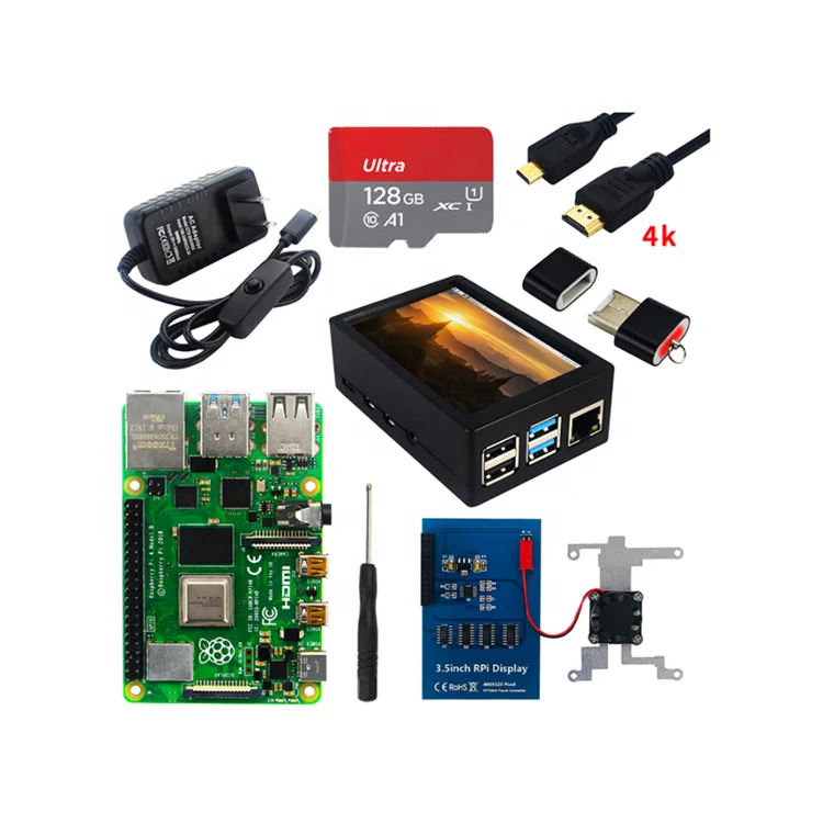 Kit Raspberry Pi 4 Modelo B, Tarjeta de Memoria RAM de 2GB, 4GB, 8GB, Carcasa, Ventilador de Refrigeración, Cable de Video HD 4K, Alimentación, Kit Raspberry Pi 4 B
