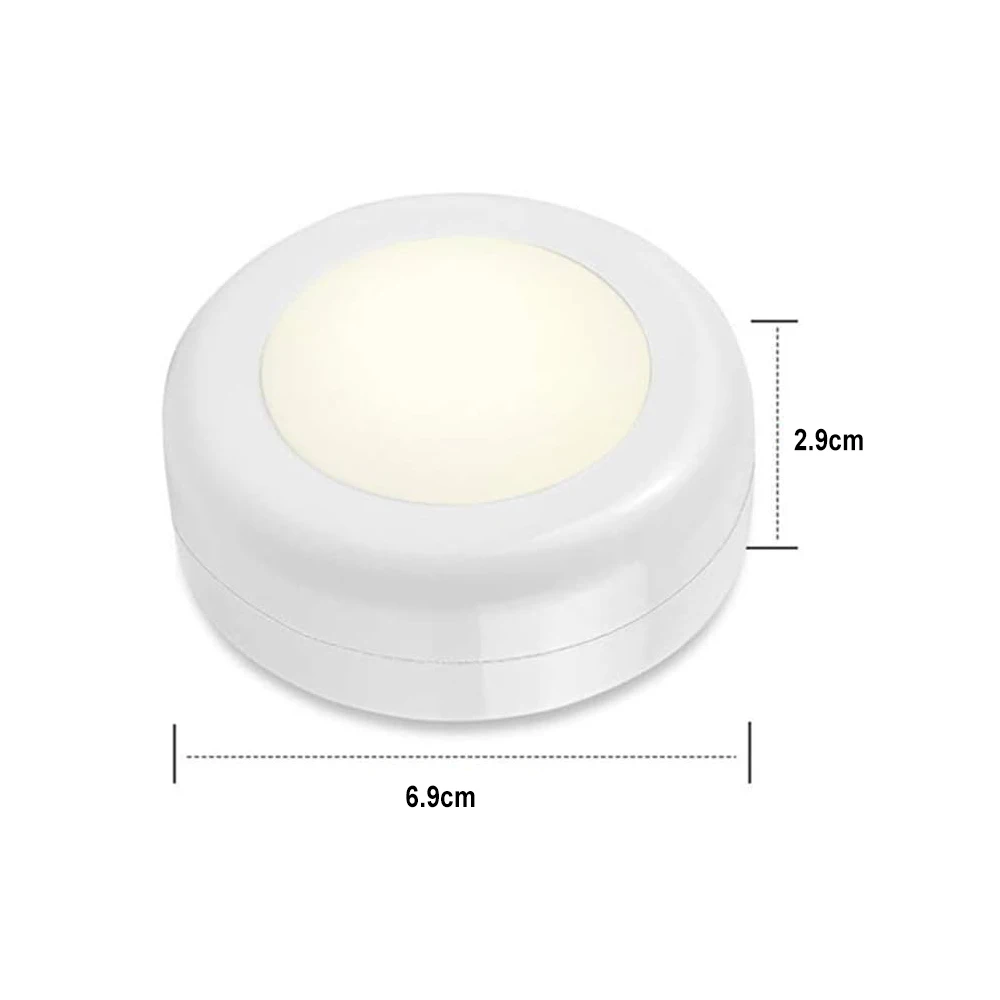 LED Puck Light Remote Control Dimmable Under Cabinet Lamp Adjustable Brightness Timing Night Lights for Kitchen Wardrobe Light