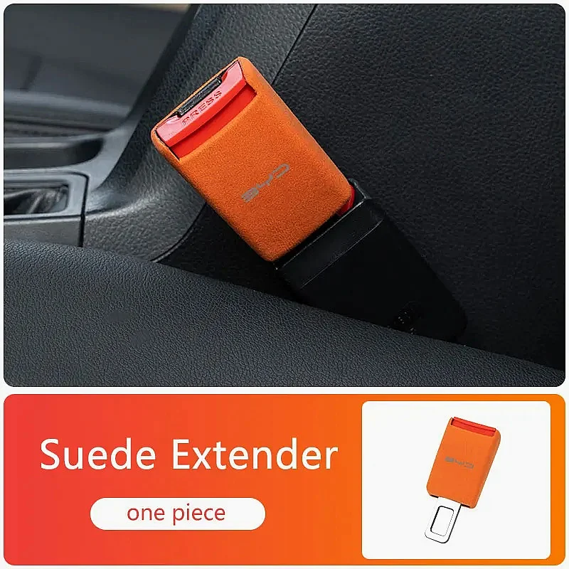 2Pcs Car Suede Seat‑Belt Buckle Extender For BYD Atto 3 Seal Dolphin Han Tang Song Yuan Durable Safety Belt Accessory