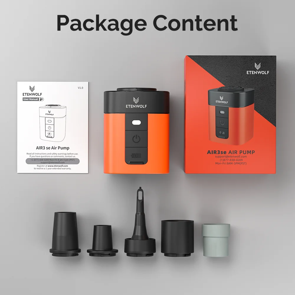 ETENWOLF AIR 3SE Elektrische Luftpumpe 1300mAh Campinglampe Outdoor-Pumpe für Luftmatratzen, Pool-Luftmatratzen, Schlafunterlagen – Detail 4