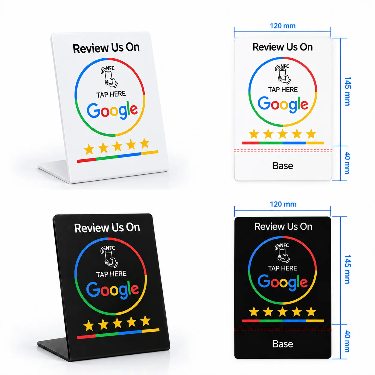 Reusable NFC 215 Google Review Card, RFID Contactless Touch Review Station, User-Friendly & Time-Saving Customer Feedback Card