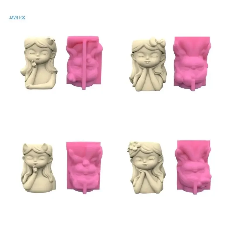 فتاة مع قالب زارع الجناح ، حامل القلم ، حاوية تصنعها بنفسك ، وعاء عصاري #1