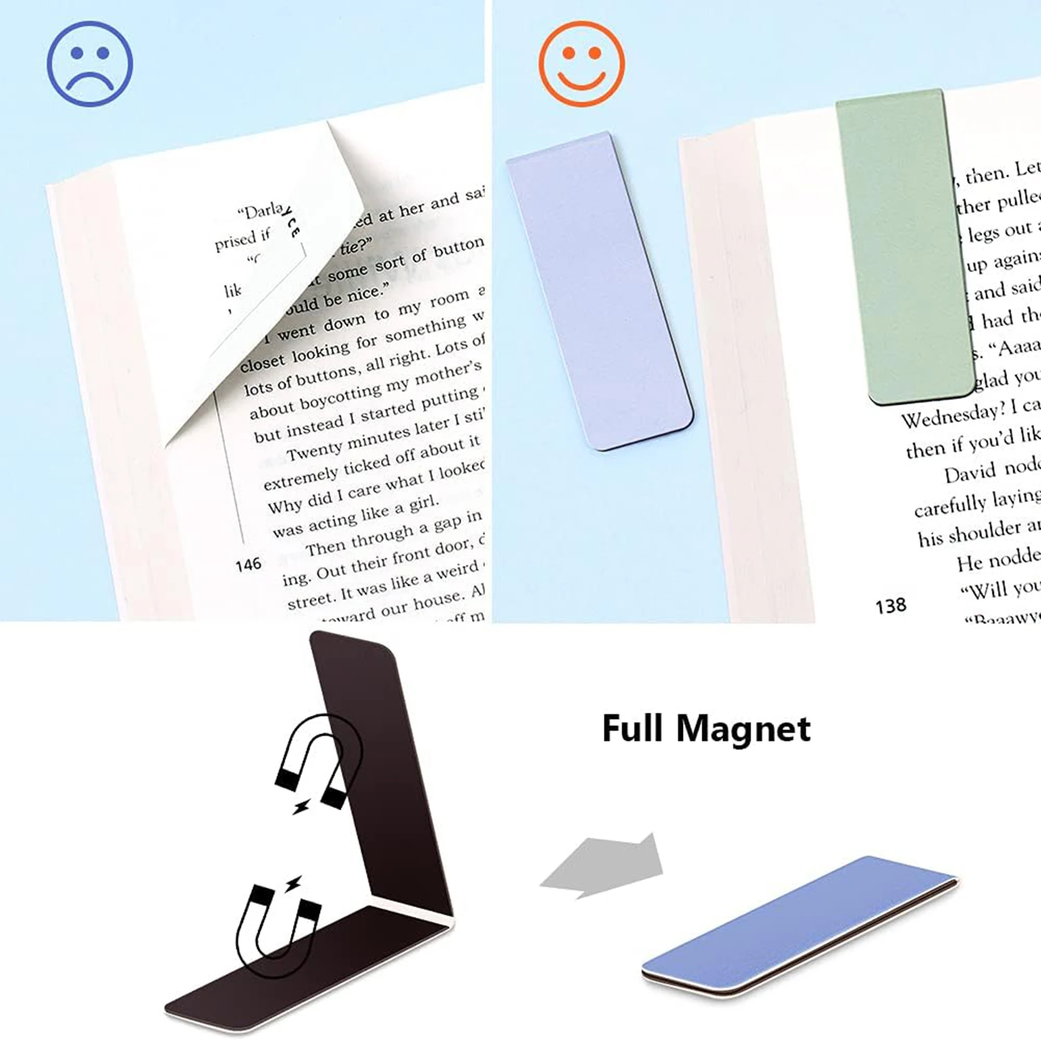 10PCS Magnetic Bookmark 10 colors Magnetic Bookmarks Page Markers For Students Teachers Classroom Home Office Reading Supplies