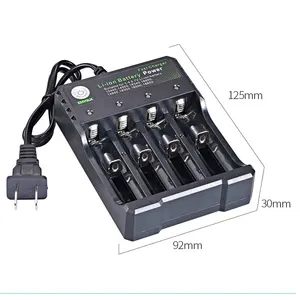 Rechargeable Li-ion Battery Charger, 4 Slots, AC, 110V, 220V, EU, USA, Double for 18650 Charging, 3.7V, 4.2V, 18500 12 Main sales charger of rechargeable batteries - №5