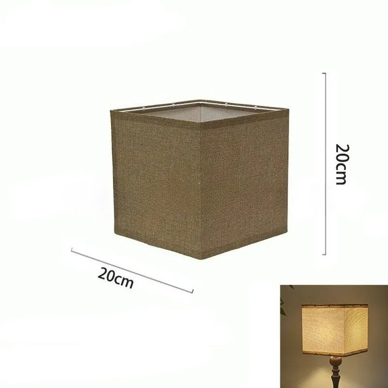 KD Square cut corner lampshade Burlap Small large table lamp shade floor lamp Beige linen Lamp shades Natural Linen Hand Crafted