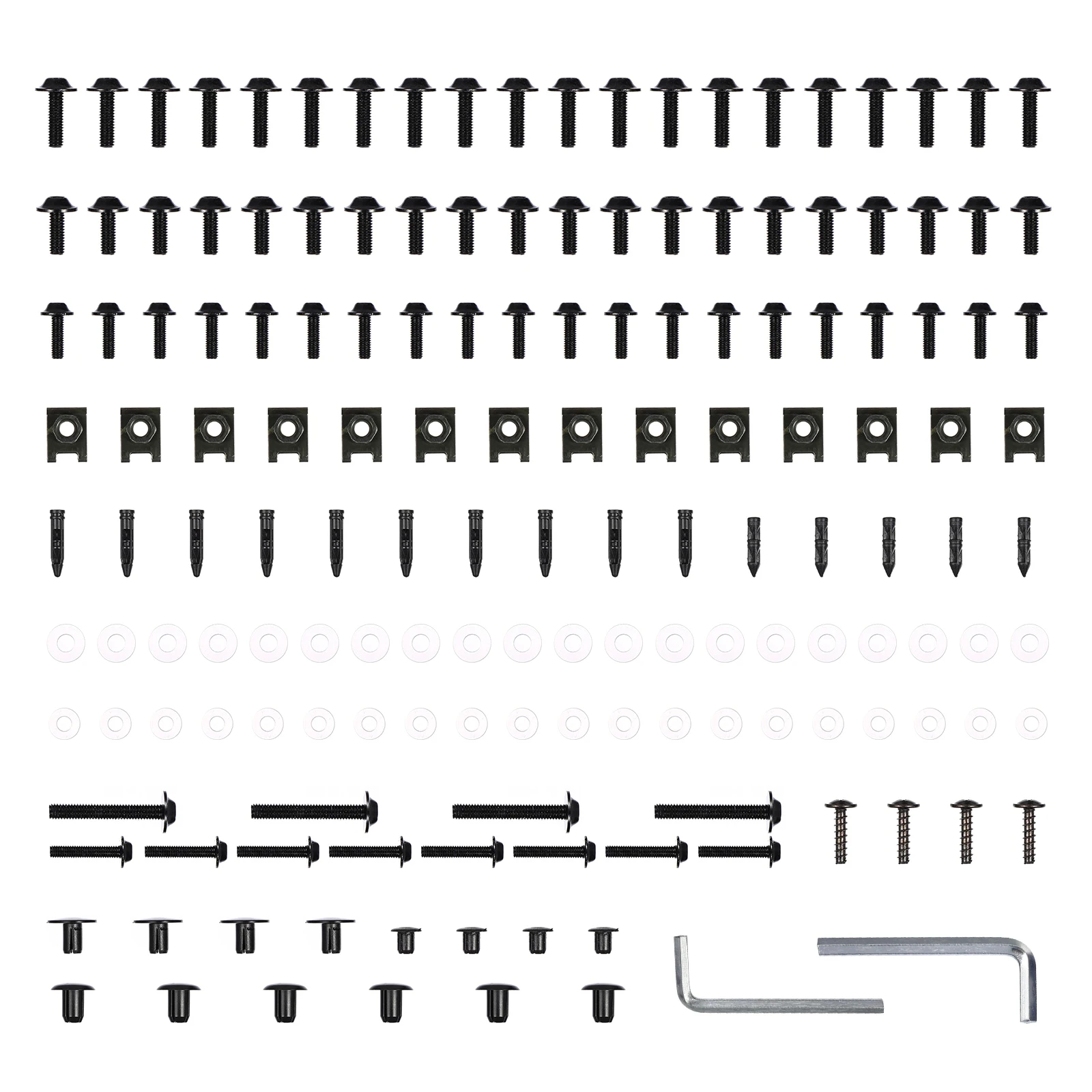

149 Pcs Motorcycle Accessories Stainless Steel Screws Fairing Bolts Kit Windshield Parts Gasket Metric Nuts Bolts Plastic Long