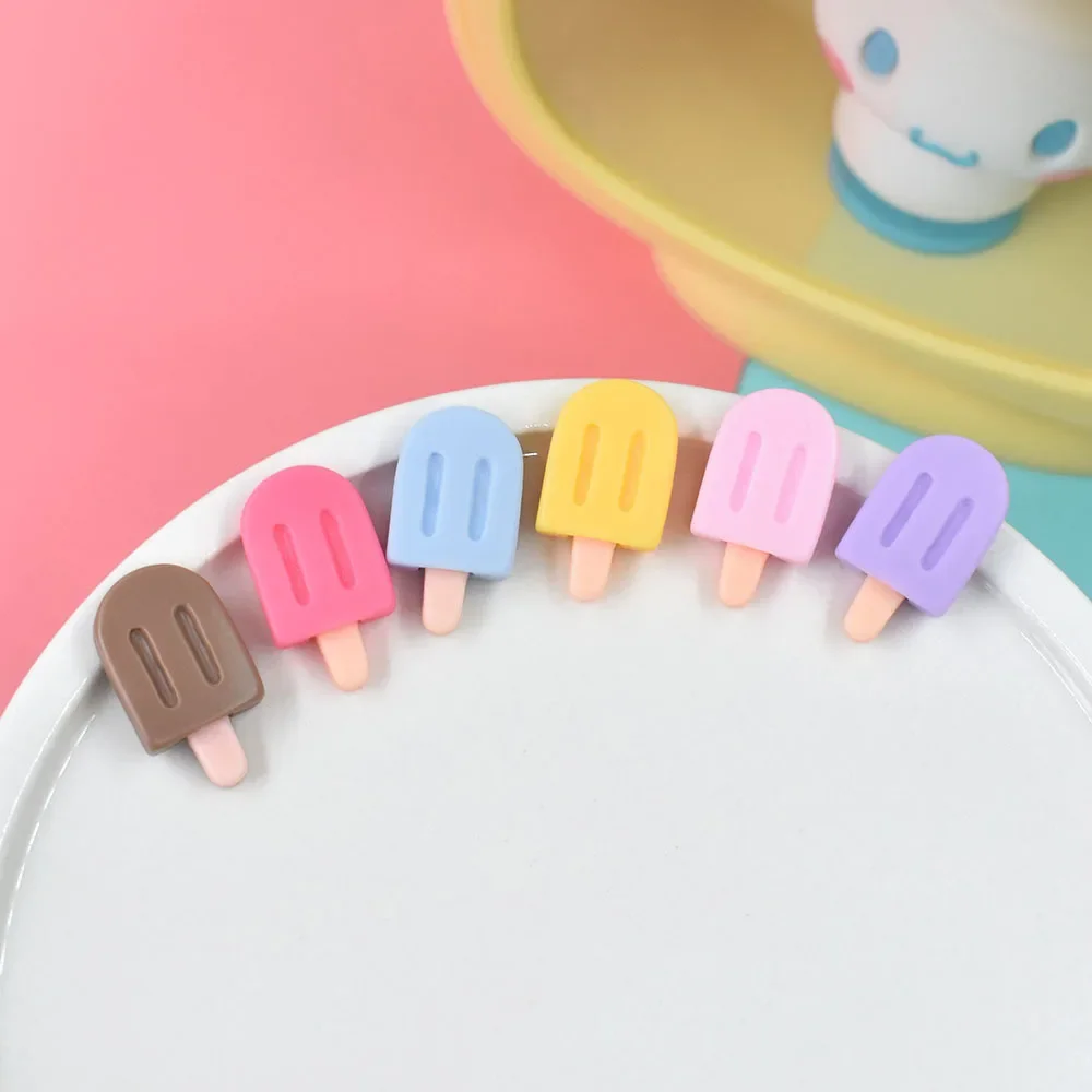 20 Pcs/pack Resin Color Miniature Ice Cream Miniature Food Play Diy Cream Mobile Phone Case Ear Studs Hair Clip Accessories