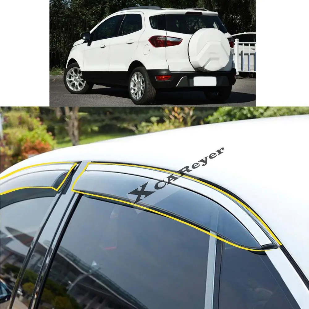 

For Ford EcoSport Eco Sport 2013 2014 2015-2018 2019 2020 2021 Car Sticker Plastic Window Glass Wind Visor Rain/Sun Guard Vent