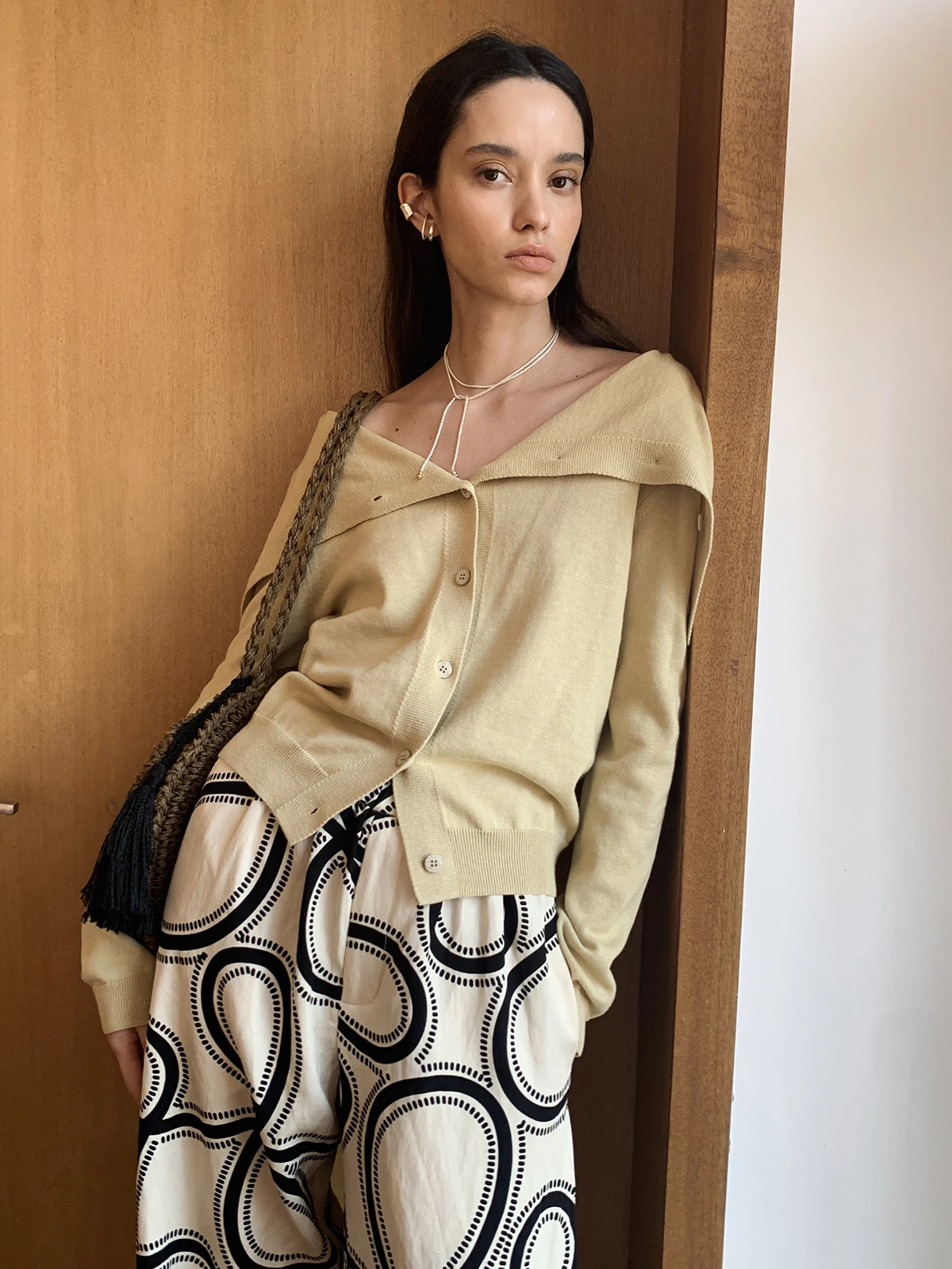 

Женский вязаный хлопковый кардиган Molin High nce Sle с отложным воротником, утягивающий, многофункциональный, в корейском стиле, с длинными рукавами