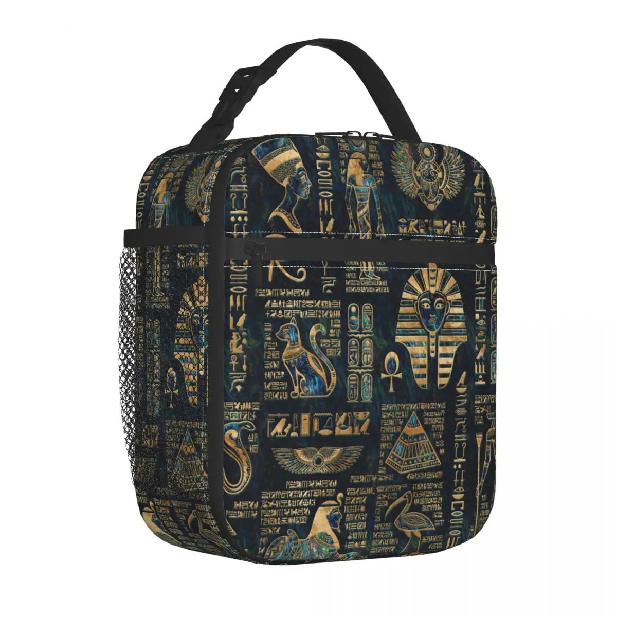 

Egyptian Hieroglyphs And Deities Thermal Insulated Lunch Bag Travel Egypt Pharaoh Lunch Container Cooler Thermal Food Box