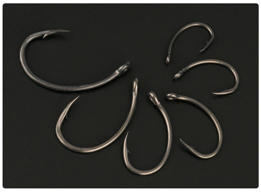 Hirisi 200 Stück Karpfenangelhaken Beschichtete Hochkarbon-Edelstahl Widerhaken-Set mit Original-Einzelhandelsverpackung 8011 – Detail 7