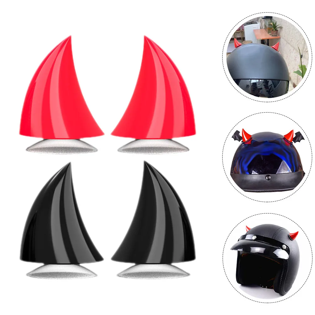 

4 Pcs Motorcycle Horn Decoration Horns Men Adhesive Plastic for Accessory Man