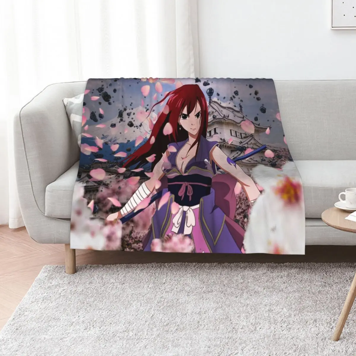 Erza Scarlet Throw Blanket Softest Winter beds Soft Kid'S Sofas Flannel Blankets