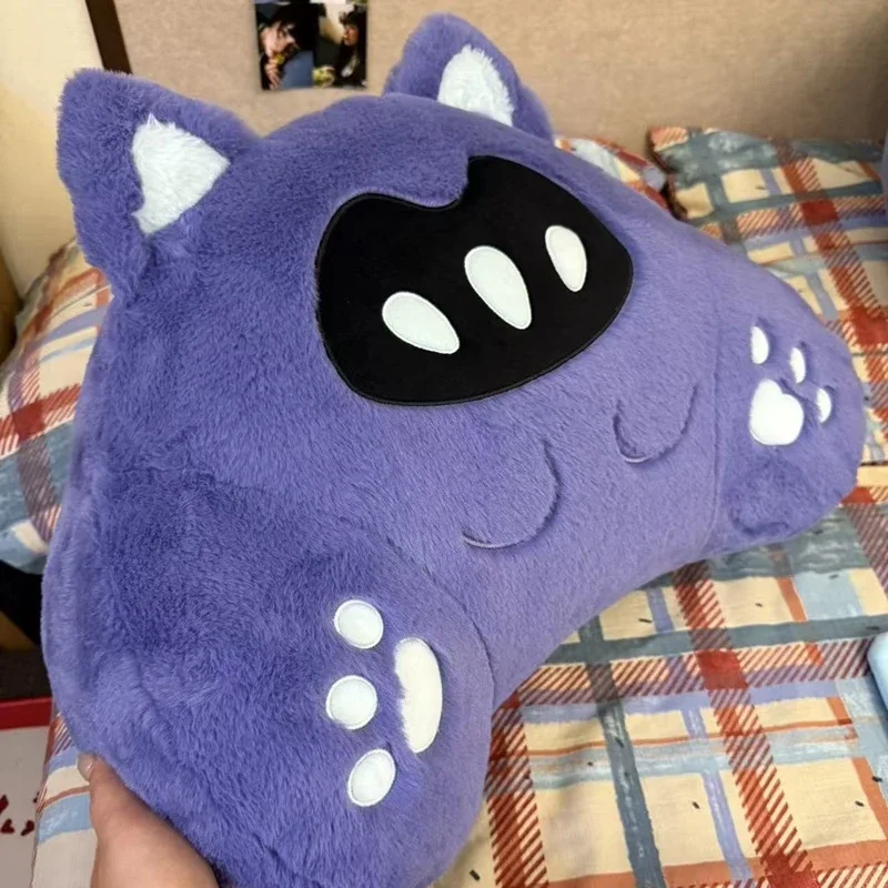 Cute Kawaii VALORANT Omen Purple Cat Plush Pillow Soft Stuffed Cat with Removable Cover, Cute Back Cushion Gift Fans Room Decor