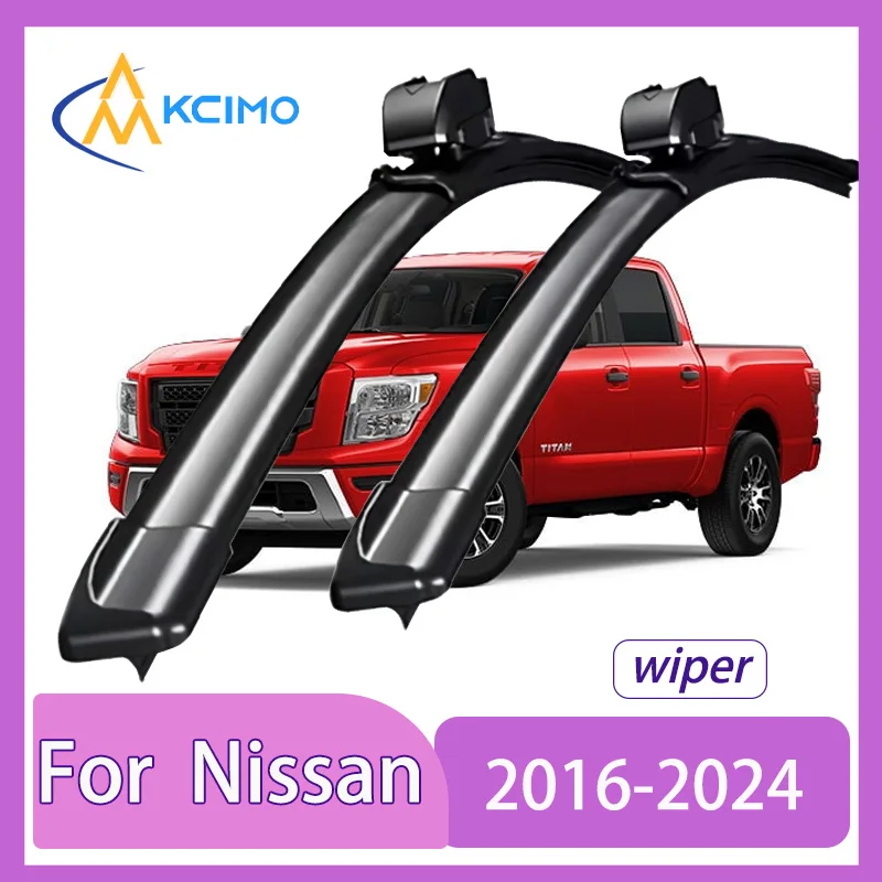 

2 Pack Silent Beam Wiper Blades For Nissan Titan A61 2016-2024 Noiseless All-Weather Design Windshield Rain Brush Accessories