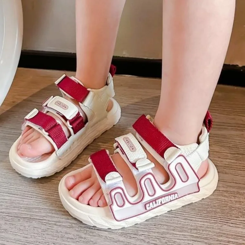 

2024 Summer New Medium and Large Children Breathable Comfortable Sport Sandals Boy Girls' Non-slip Shoes Children's Beach Sandal