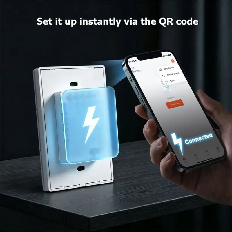Reliable-Tuya Wifi Smart Light Switch 4 Gang Matter Switch 10A Neutral Wire Required For Google Assistant Voice Control Timer,Tu