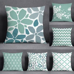 Fresh Green Simple Geometric Pillow Cover Living Room Sofa Office Seat Car Waist Cushion Cushion Cover Home Decoration