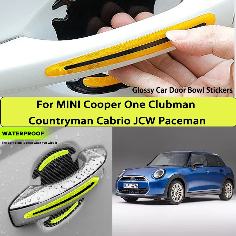 Reflective Car Stickers Car Door Handle For MINI Cooper One Clubman Countryman Cabrio JCW Paceman
