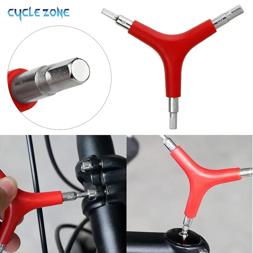 Hex Wrench Y-Type 3 Way 4/5/6mm Spanner Bicycle Repair Tools Trigeminal Hexagon Spanner Cycling MTB Mountain Bike Accessories