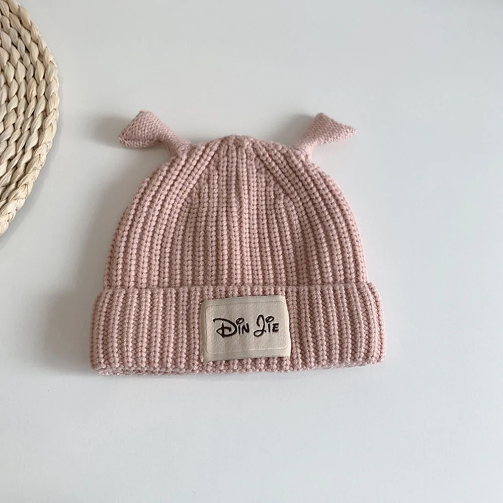 Baby Hat Infant Autumn Winter Hats Warm Boys Girls Solid Color Beanies Simple Baby Wool Hat For Kids 3-24 Month