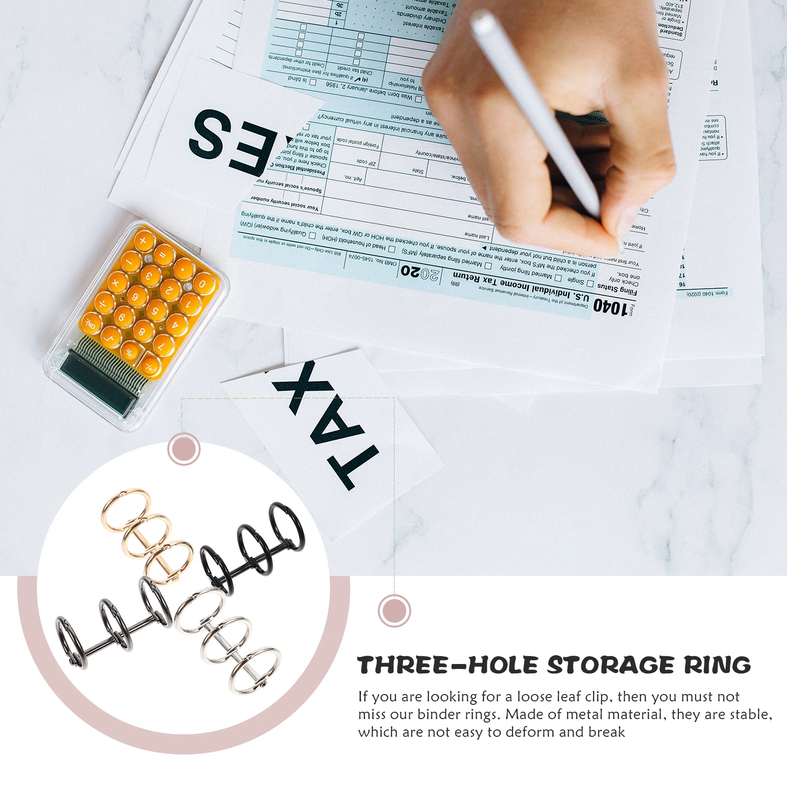 4 قطعة 3-Hole الموثق خواتم معدنية فضفاضة ورقة خواتم Diy بها بنفسك دفتر القصاصات مكتب المنزل مدرسة لوازم مكتبية كتاب