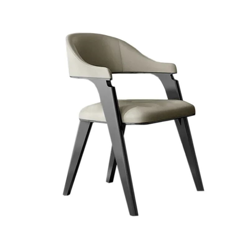 كرسي جلدي إيطالي فاخر وحديث وبسيط للمنزل والفندق كرسي خلفي #1