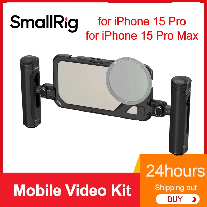 Smallrig Mobile Video Cage for iPhone 15 Pro For iPhone 15 Pro Max Single / Dual Handheld Portable Video Cage Kit Pre-sale