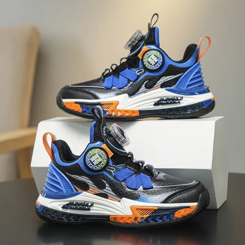 

Children Basketball Shoes New Leather Flat Comfortable Casual Outdoor Anti Slip Running Shoes Sports Tennis Shoes for Kids