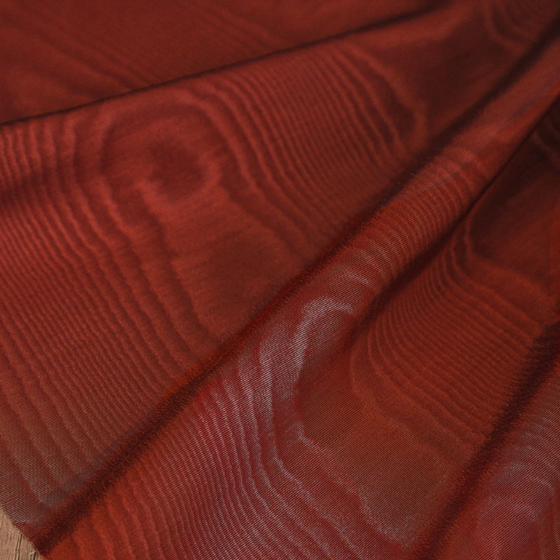 100x140cm Woodgrain Moire Jacquard Fabric Subtle Sheen Textured Textile for Creative Blazer DIY Bag Fashion Designer Material image 3
