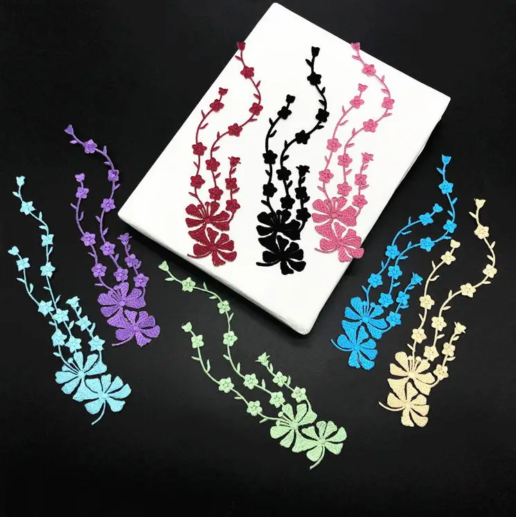 

New Arrival 20 Pcs Long Leaves Embroidered Patch Iron On Jeans Coat Tshirt Bag Dress Decor Repair Motif Accessory DIY