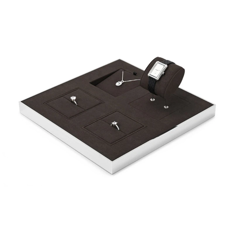 دعائم عرض المجوهرات الفاخرة الخفيفة، والساعات المصنوعة من الألياف الدقيقة الراقية، والقلائد، والخواتم، والعدادات، ورفوف عرض المجوهرات #4