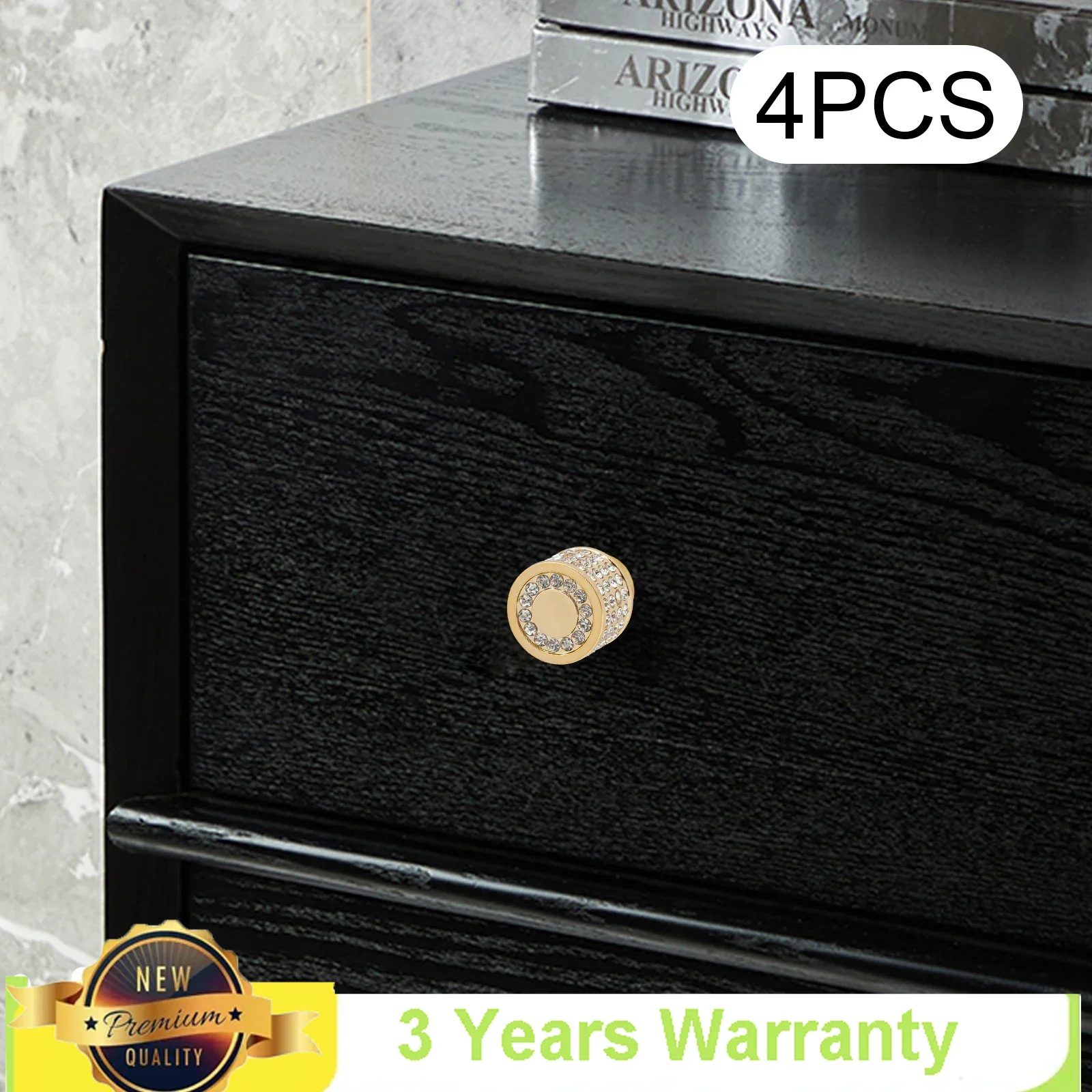 4 ชิ้นElegant Goldเฟอร์นิเจอร์ฮาร์ดแวร์,ทนทานและทนทานรอบลูกบิดตู้แกนทองเหลืองสําหรับDressers,ลิ้นชัก,ตู้เสื้อผ้า