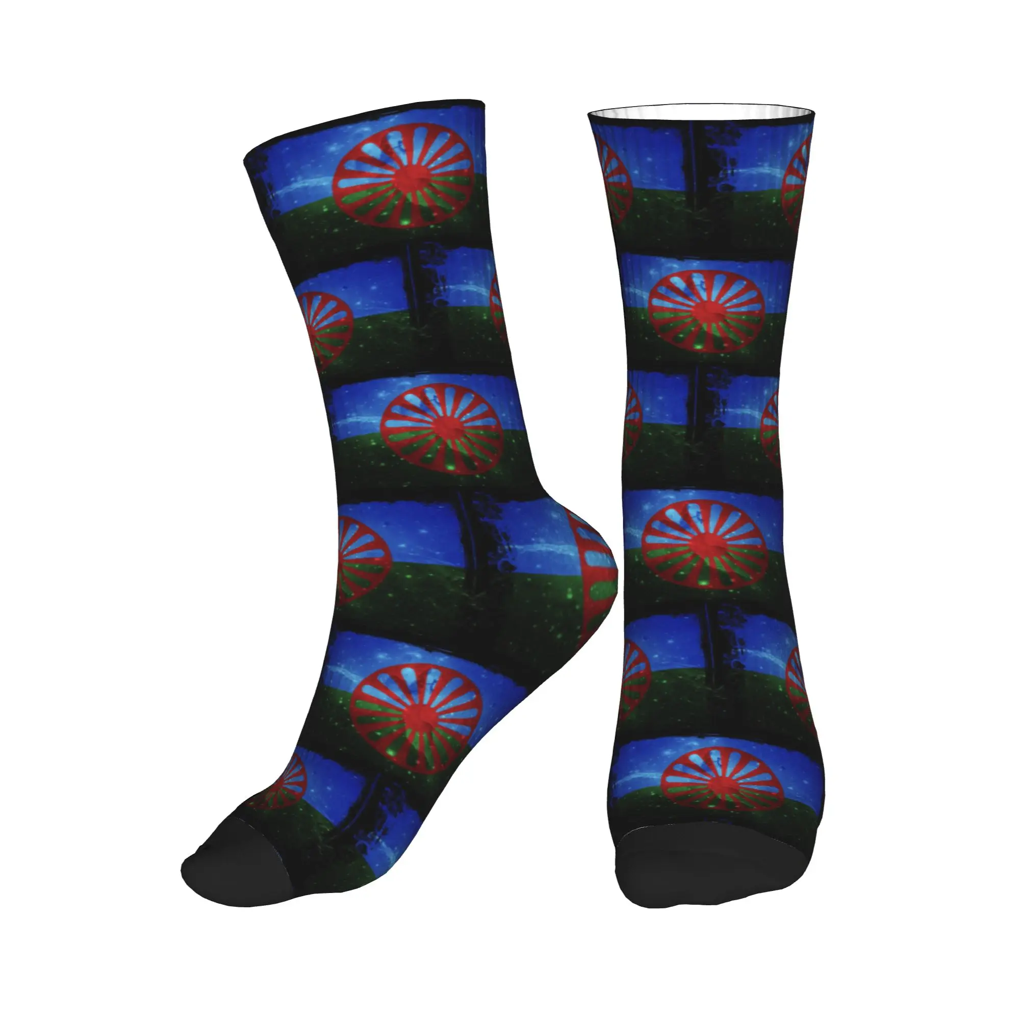 

All Seasons Romany Gypsy Flag Sport Middle Tube Socks Super Soft Crew Socks Fashion Stockings for Men Women